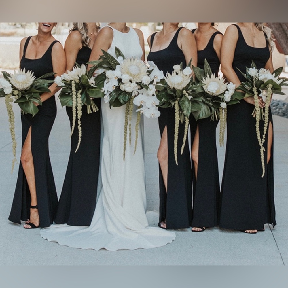 BHLDN Adena Crepe Dress BLACK